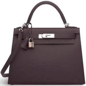 Hermès Kelly Sellier 25 Moka 44 Epsom 2017 A