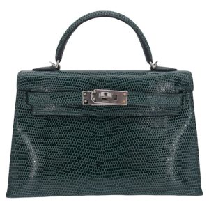 Hermès Kelly Sellier 20 Vert Fonce 67 Lizard 2024 W