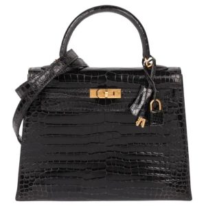 Hermès Kelly  28 Black 89 Alligator Shiny 2024 W