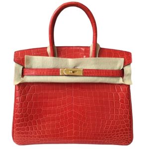 Hermès Birkin  30 Geranium D5 Niloticus Crocodile Shiny 2015 T