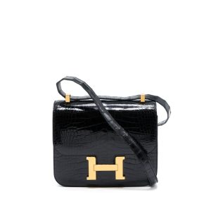 Hermès Constance  24 Black 89 Alligator Shiny 2017 A