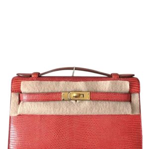 Hermès Kelly Pochette Bougainvillier A5 Lizard 2013 Q