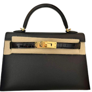 Hermès Kelly Touch & Sellier 20 Black 89 Madame, Niloticus Crocodile Shiny 2023 B