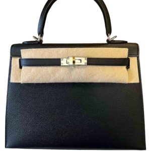 Hermès Kelly Sellier 25 Black 89 Epsom 2024 W