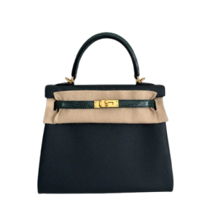 Hermès Kelly Touch & Bicolor 25 Vert Cypres 6O, Vert Rousseau V0 Togo, Lizard 2024 W