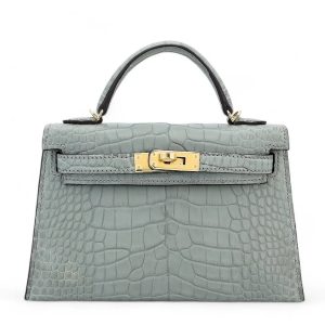 Hermès Kelly Sellier 20 Gris Ciment 0V Alligator Matt 2024 B