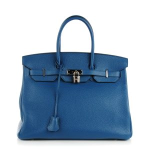 Hermès Birkin  35 Blue Thalassa  7A Clemence 2003 G