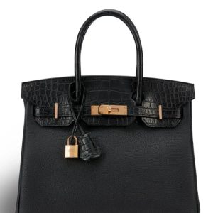Hermès Birkin Touch 30 Black 89 Alligator Matt, Togo 2018 C