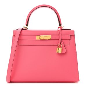 Hermès Kelly Sellier 28 Rose Azalee 8W Epsom 2018 C
