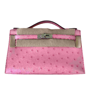 Hermès Kelly Pochette Bubblegum L4 Ostrich 2024 W