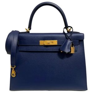 Hermès Kelly Sellier 28 Blue Saphir T7 Epsom 2018 C