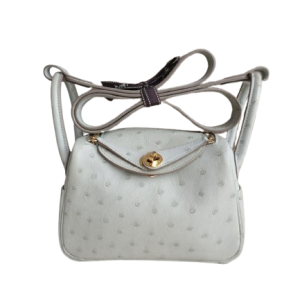Hermès Lindy  Mini Gris Pearl 80 Ostrich 2023 B
