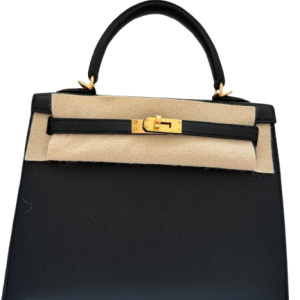 Hermès Kelly Sellier 25 Black 89 Epsom 2024 W