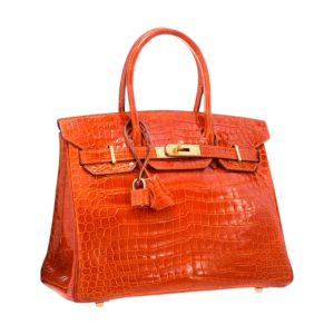 Hermès Birkin  30 Orange H 93 Porosus Crocodile Shiny 2016 X
