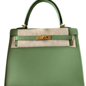 Hermès Kelly Sellier 25 Vert Criquet 3I Epsom 2020 Y
