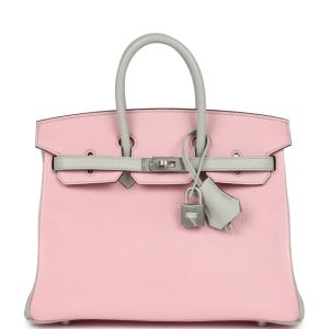 Hermès Birkin Bicolor & HSS 25 Gris Pearl 80, Rose Sakura 3Q Chevre Myzore 2023 B