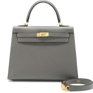 Hermès Kelly Sellier 25 Gris Meyer 0L Epsom 2024 W