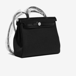 Hermès Herbag  Mini Black 89 Toile, Vache Hunter 2024 W