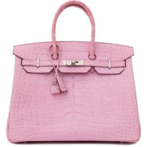 Hermès Birkin  35 Bubblegum L4 Niloticus Crocodile Matt 2013 Q
