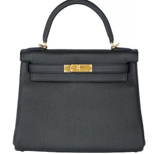 Hermès Kelly  28 Black 89 Togo 2015 T