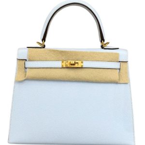 Hermès Kelly Sellier 25 Blue Brume T0 Epsom 2024 Y