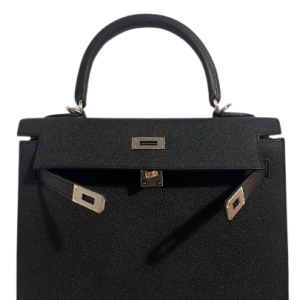 Hermès Kelly Sellier 25 Black 89 Epsom 2024 W