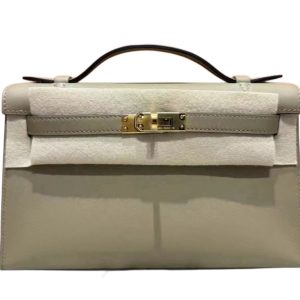 Hermès Kelly Pochette Beige Marfa 8Q Swift 2024 W