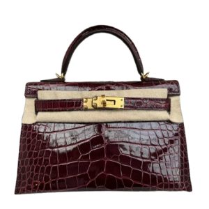 Hermès Kelly Sellier 20 Bordeaux  57 Alligator Shiny 2025 W