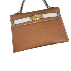 Hermès Kelly Sellier & Bicolor 20 Gold 37, Gris Pale M4 Epsom N/A N/A