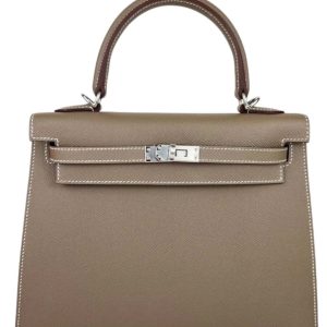 Hermès Kelly Sellier 25 Etoupe  18 Epsom 2024 W