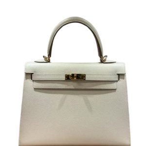 Hermès Kelly Sellier 25 Craie  10 Epsom 2018 C