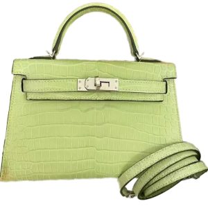 Hermès Kelly  20 Jaune Bourgeon R9 Porosus Crocodile Matt 2023 B
