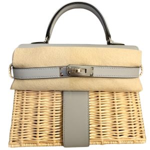 Hermès Kelly Picnic 20 Blue Glacier 8U Swift, Wicker 2025 W