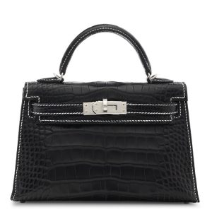 Hermès Kelly HSS 20 Black 89 Alligator Matt 2023 B