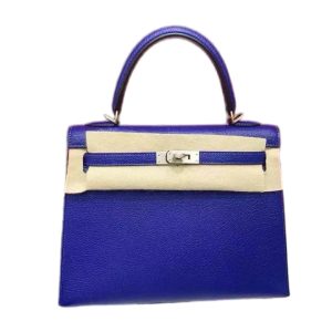 Hermès Kelly HSS & Verso 25 Blue Electric 7T Chevre Myzore 2019 D
