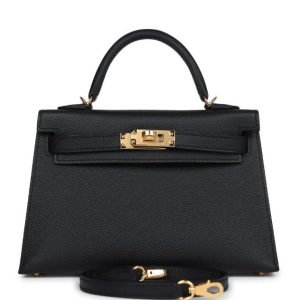 Hermès Kelly Sellier 20 Black 89 Epsom 2017 A