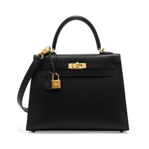 Hermès Kelly Sellier 25 Black 89 Epsom 2025 K