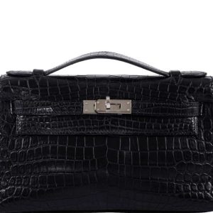 Hermès Kelly Pochette Black 89 Alligator Matt 2024 W