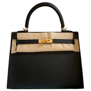 Hermès Kelly Sellier 25 Black 89 Epsom 2025 K