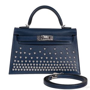 Hermès Kelly Clouté 20 Blue Abysse 7K Box 2025 K