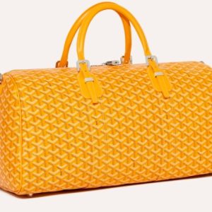 Goyard Boston  50 Yellow Goyard Chevroches Calfskin & Goyardine Canvas