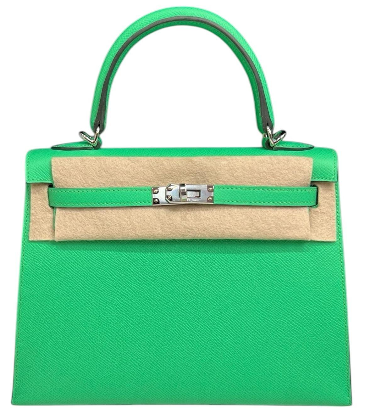 Hermès Kelly Sellier 25 Vert Mangrove QO Epsom K