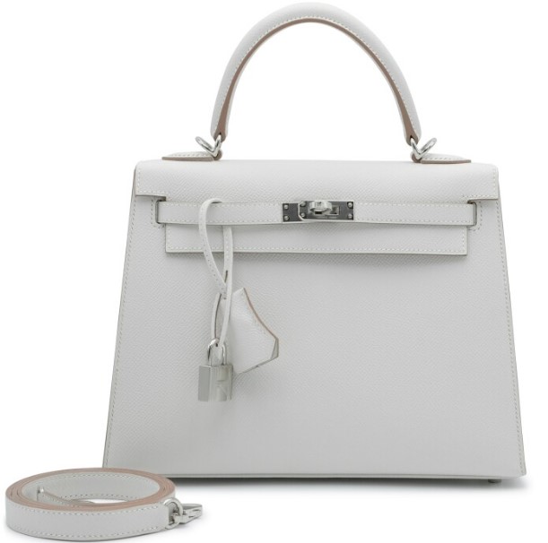 Hermès Kelly Sellier 25 Pale Grey M4 Epsom 2024 B