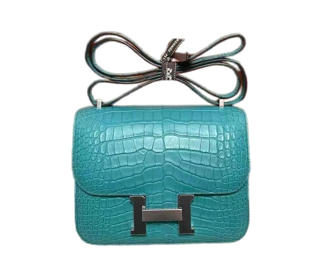 Hermès Constance Elan Bleu Paon 7F Alligator Matt 2018 A