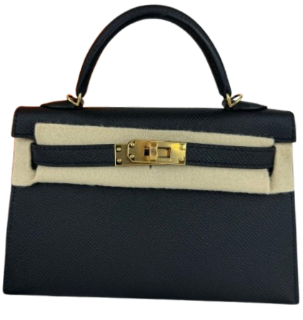 Hermès Kelly Clouté 20 Black 89 Box 2023 A