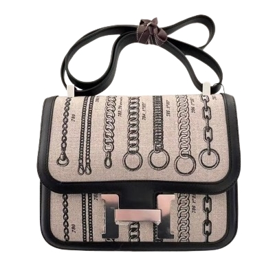 Hermès Constance  24 Black 89 Swift, Toile Dechainee 2020 B