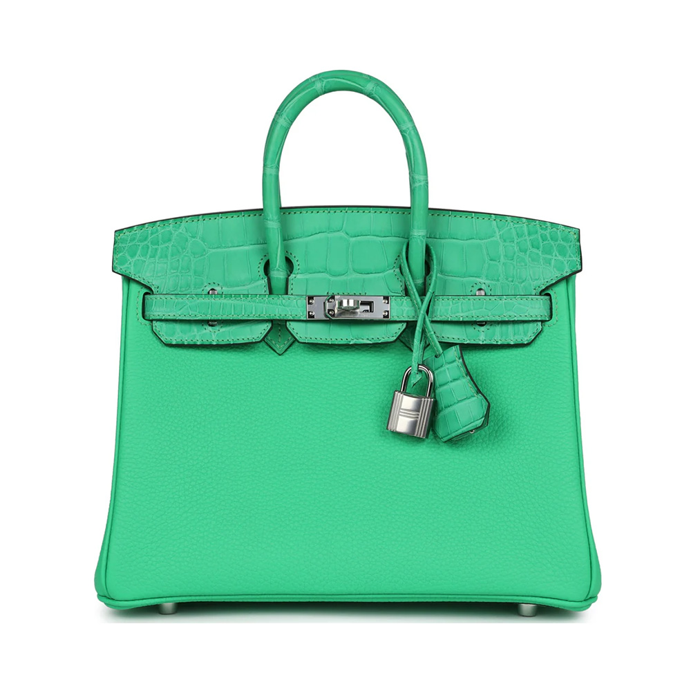 Hermès Birkin Touch 25 Green Comics 0Z Alligator Matt, Togo 2024 B